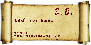 Dabóczi Bence névjegykártya