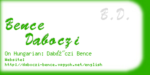 bence daboczi business card